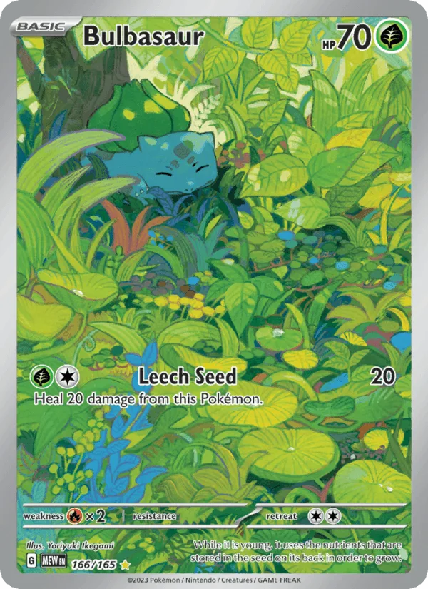 Bulbasaur, Pokémon set 151, kaart 166/165, Illustration rare